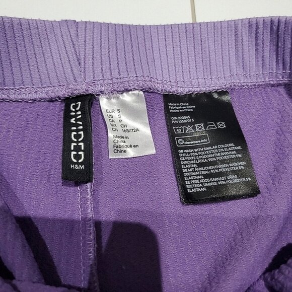 Cute Retro Hippy Lavender Flare Rib-knit Pants- Lettuce Trim - Picture 11 of 14